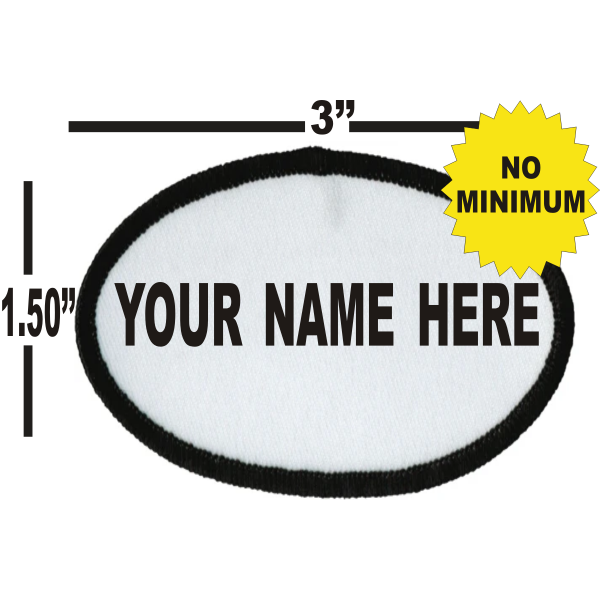 Custom 1.50'' x 3'' Printed Oval Name Patch